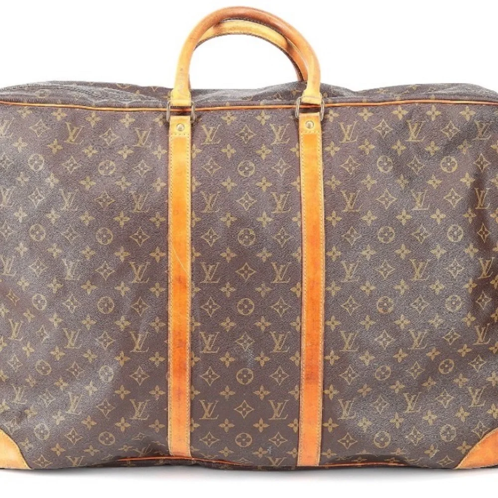 Pre-loved Stunning Louis Vuitton Brown Monogram Travel Bag with Tan Leather Trim